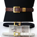 Belts Women Luxury Designer Cow Split Leather Metal Golden Buckle Letter M Belt Ladies Jeans Dress Accessories Waistband