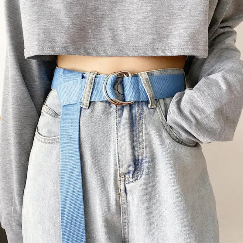 Belt for Men Women Universal Double Buckle Multifunctional Belts Unisex Fashion No Punching Waistband Jeans Decoration