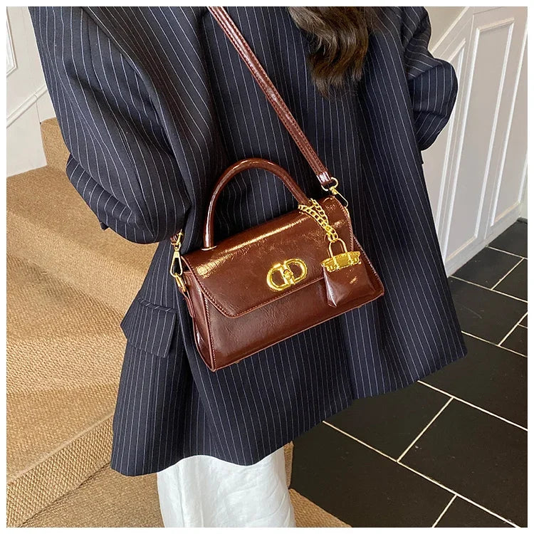 Famous Designer Leather Shoulder Bag For Women - Classic Elegant Handbag Messenger Bag Ladies Luxury Brand