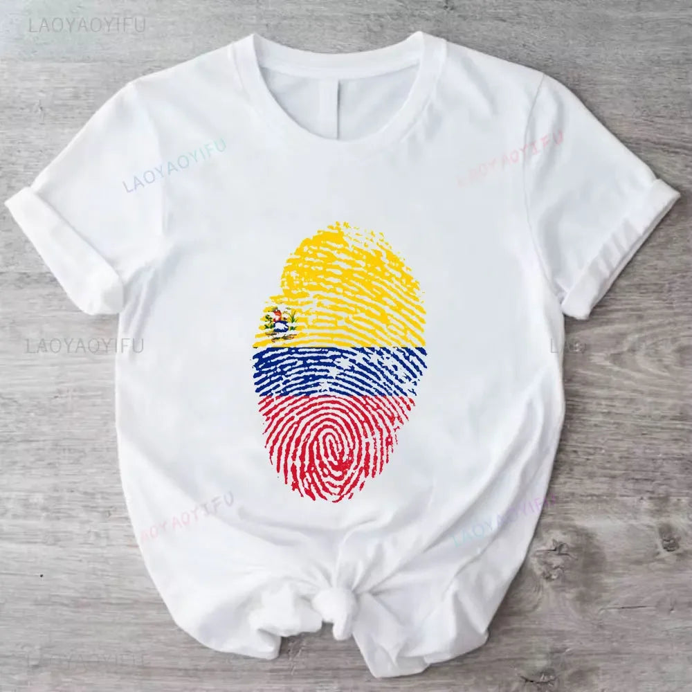 Venezuela Flag Gift T-Shirt South America Venezuelan Heritage Cotton Shirt Proud Roots Born Friends Family Present Venezuelans
