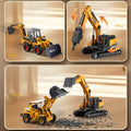 1:70 9 Styles Mini Yellow Alloy Forklift Driller Road Roller Engineering Diecast Construction Vehicle Inertia Toys for Boys Gift