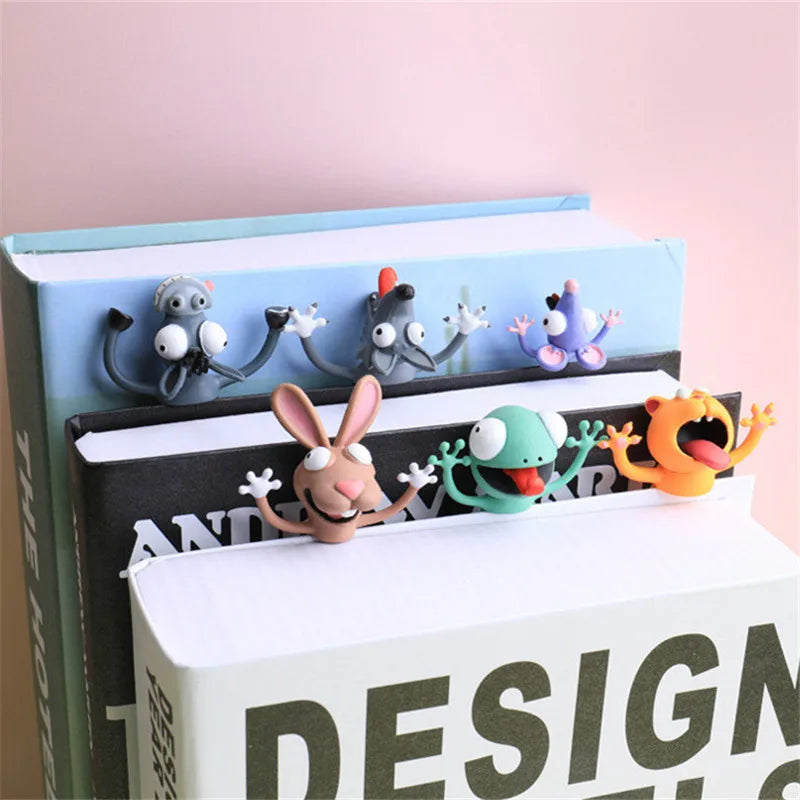 3D Animal Bookmark Original PVC Creative Text Create Cute Funny Cat Stationery  Panda Shiba Inu Funny Creative PVC Book Markers