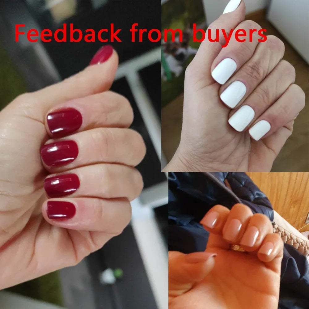 Nails Art Fake Nail Tips False Press on Coffin with Glue Stick Designs Clear Display Short Set Full Cover Artificial Square Kiss