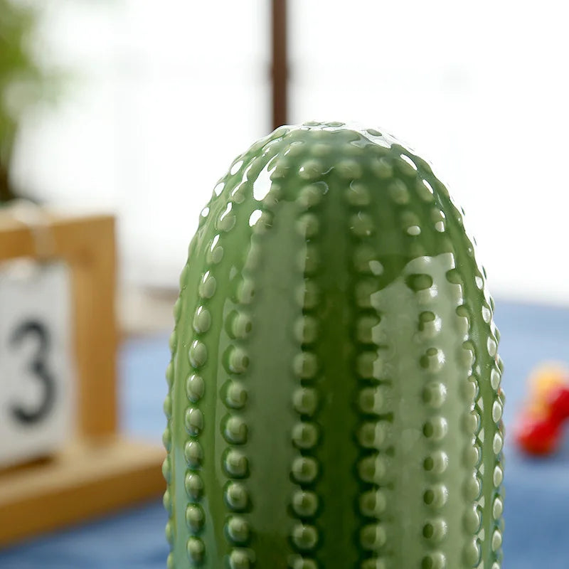 Minimalist Ceramic Cactus Ornament Creative Home Craft Decor for Living Room Entrance Desktop Business Gift