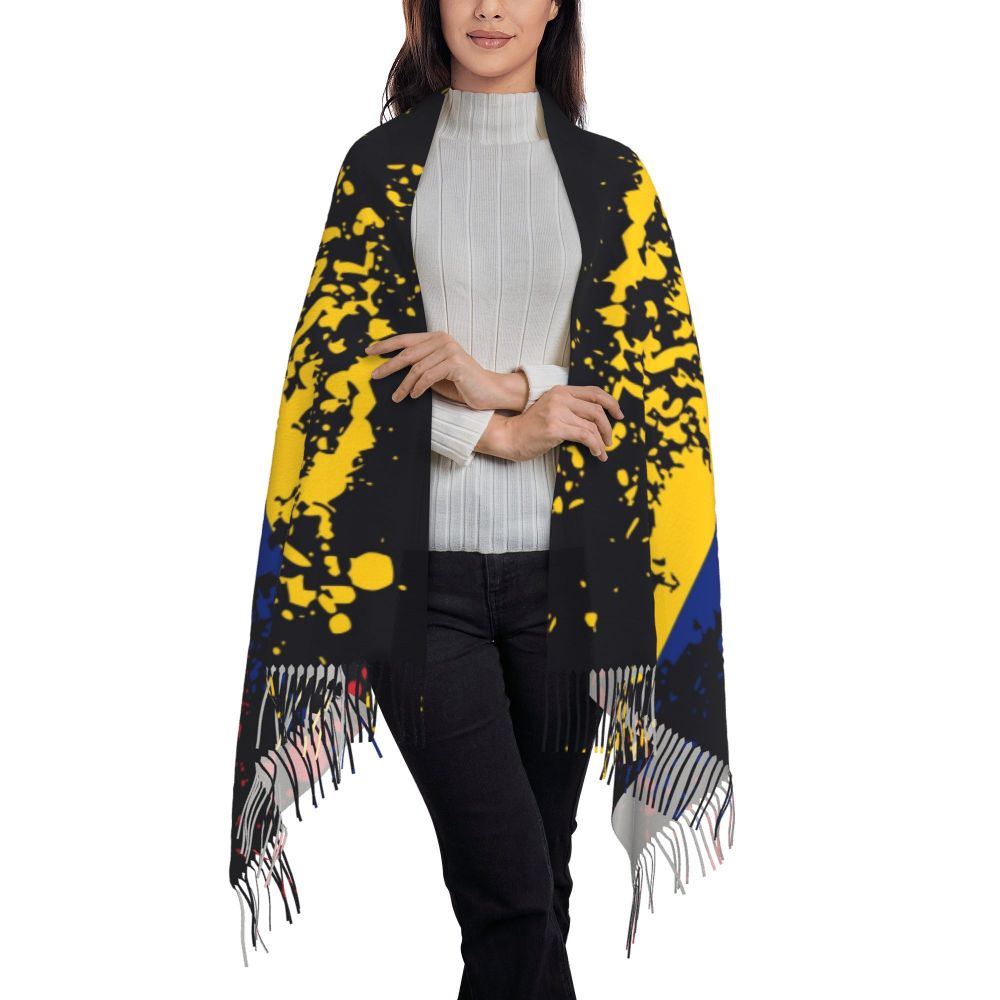 Custom Fashion Venezuela Map Flag Country Tassel Scarf Women Winter Warm Shawls Wraps Female Republic Of Venezuela Scarves