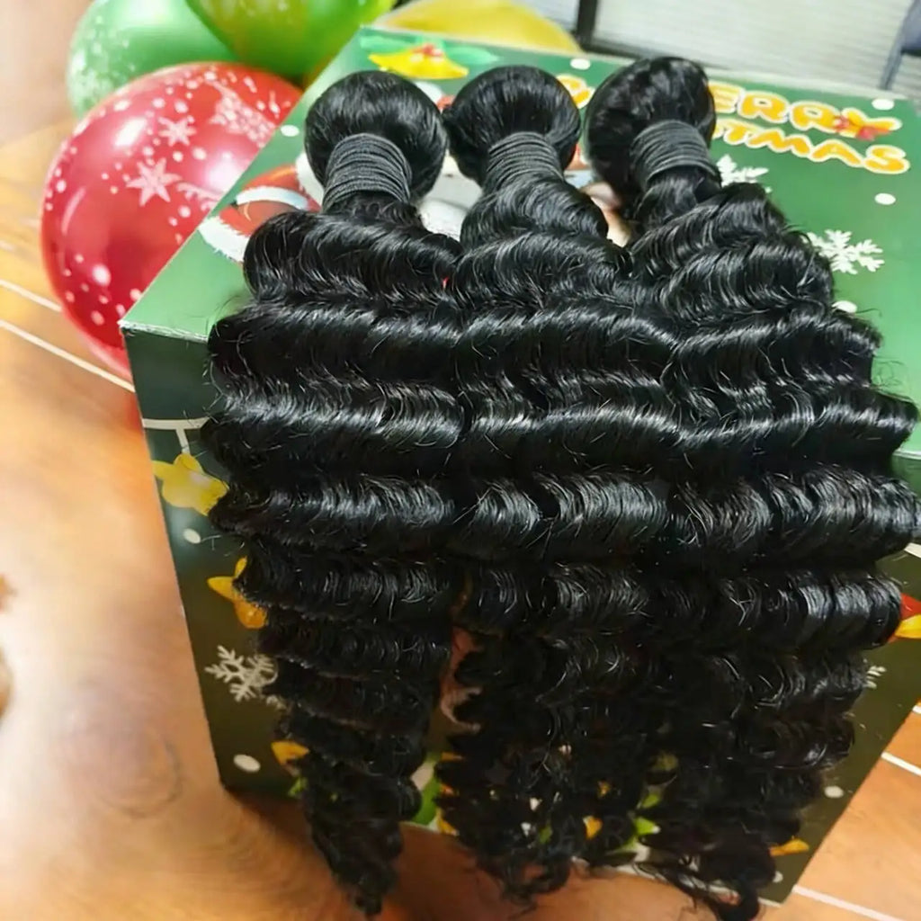 Deep Wave Hair Bundles 20-24 Inch – 12A Human Hair Extensions
