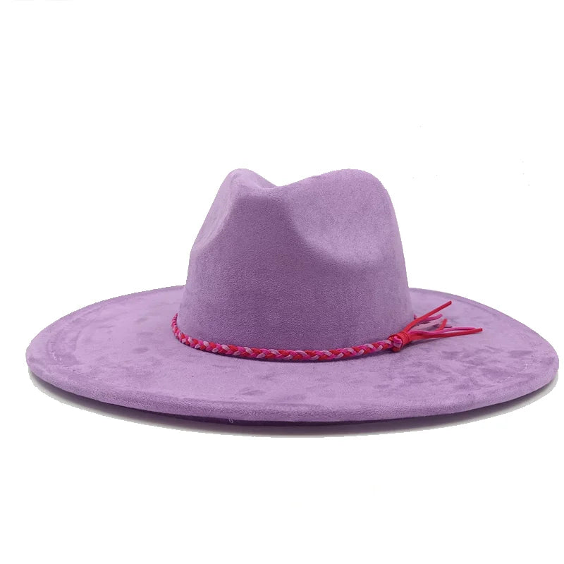 Gorras Para Hombres Three styles Suede Hat Water drop hat 9.5cm Wide Brim Fedora Hat Women's Autumn and Winter Felt Jazz Hat