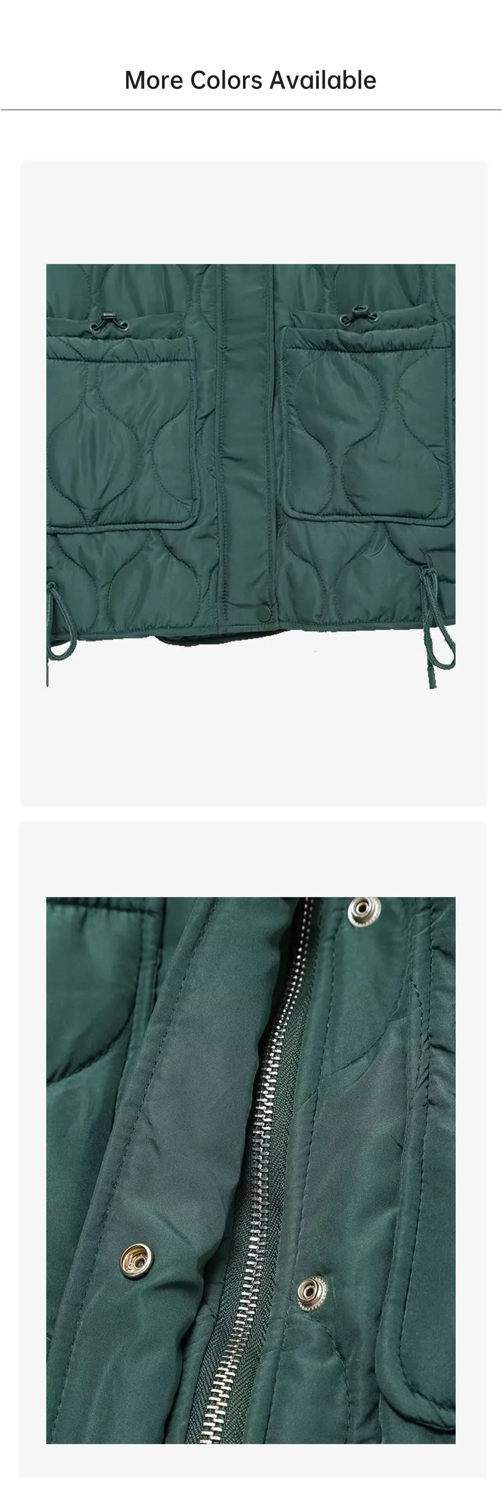 Autumn/Winter New Product Women's New Fashion Loose Pocket Stand up Collar Lightweight Cotton Coat Jacket Coat
