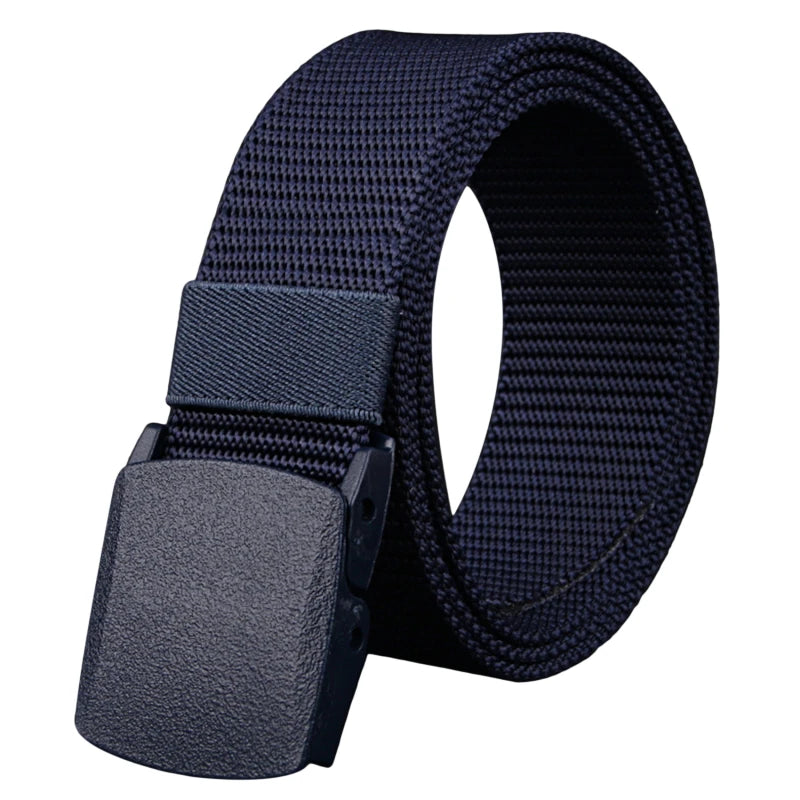 Men's Belt Casual Lightweight Breathable Tactical Outdoor Automatic Buckle Military Training Security Check Male's Canvas Belts