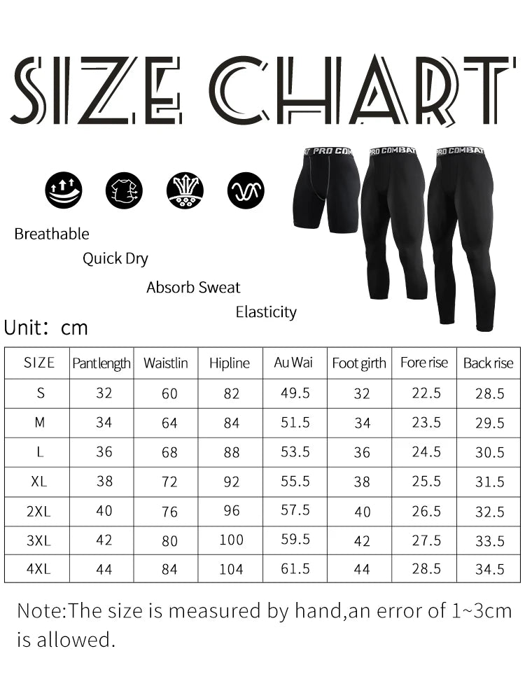 Men's Compression Pants Tights Cool Dry Leggings Sports Baselayer Running Tights Athletic Workout Active Shorts