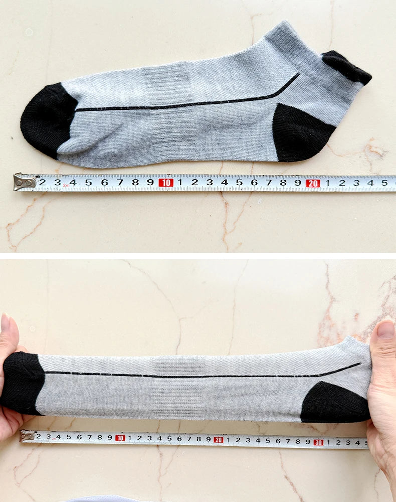 5 Pairs organic cotton men socks thin knit mesh ankle socks summer fitness breathable quick dry short sock for cycling Plus size