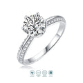1pc 1ct 2ct 3ct Moissanite Ring 925 Sterling Silver 18K Gold Plated Elegant Gift Jewelry for Women Comes with GRA Certificate