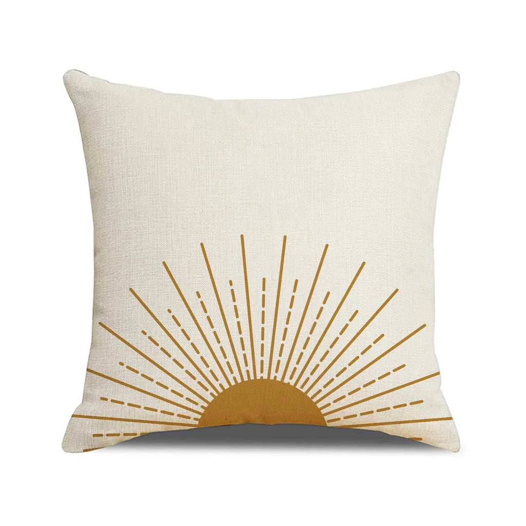 BOHO Style Printing Pillow Cover Indoor Bay Window Decoration Square Geometric Cushion Linen Abstract Simple Sofa Pillow