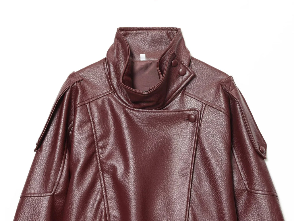 Women Fashion Leather Jacket Autumn