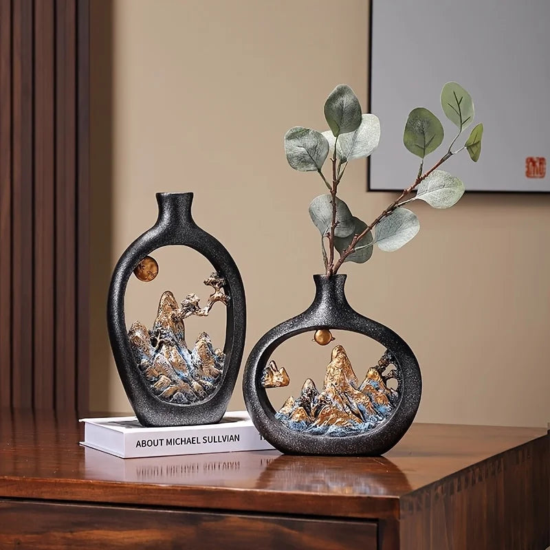 1PC Landscape Retro Decoration - Modern Desktop Vase Display