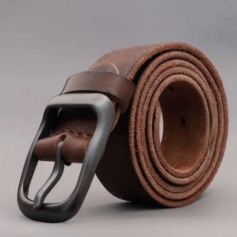 New Men's High-Quality Leather Belt Metal Pin Buckle Belt Leisure Business Waistband Fashionable Male Accessory Designer Belt