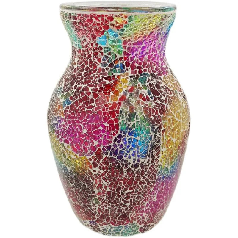 Bohemian Mosaic Glass Vases