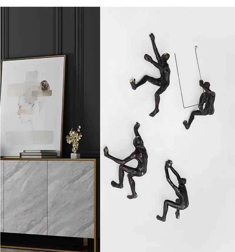 Retro Rock Climbing Character Wall Decoration Pendant Nordic Modern Living Room Bar Background Crafts