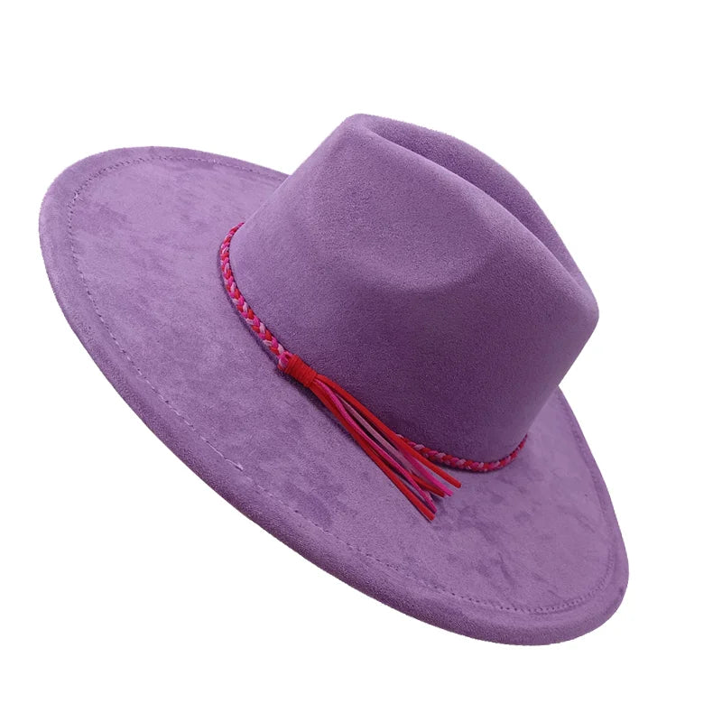 Gorras Para Hombres Three styles Suede Hat Water drop hat 9.5cm Wide Brim Fedora Hat Women's Autumn and Winter Felt Jazz Hat