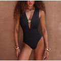 Women's Swimsuit 2-in-1 One-Piece Bathing Suit Elegant Tummy Control Monokini Deep V Neck Beachwear Sexy Resort Swimwear