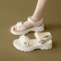 Sandals For Women Outdoor Platform Open Toe Leather White Woman Shoes On Sale Luxury 2025 Summer Pvc Offer Premium Offers