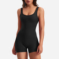 Women's Gym Clothing Yoga Solid Ruched Backless Sleeveless Square Collar Skinny Sexy Rompers Ropa Deportiva Mujer Gym Playsuits