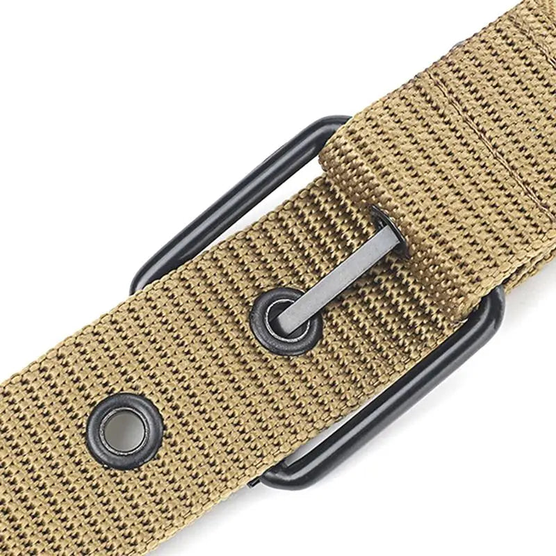 Men's Belt Porous Canvas Pin Buckle Leather Belt Outdoor Sports Belt Women's Trendy Eyelet Belt With Jeans Belt For Men Women