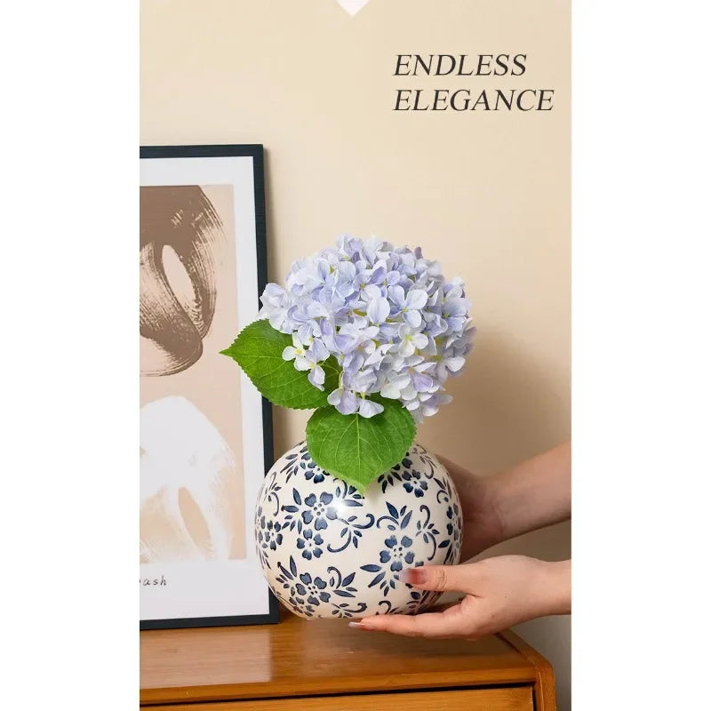 Blue and White Porcelain Vase Flower Arrangement