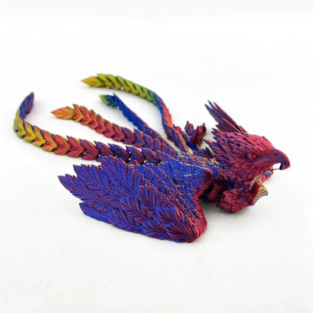 3D Printed Long Tail Phoenix Simulation Animal Model: Joint Movable Design – Perfect as Home Ornament & Engaging Children’s Toy
