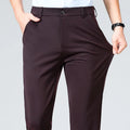 Mens Formal Dress Pants  Business Casual Suit Pants Black Navy Elastic Wrinkle Resistant  Long Pants Daily Work Pants
