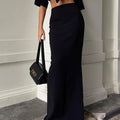 Fashion For Women Black Long Skirts High Waist Slim Seamless Elegant Ladies Gown Casual Summer 2024 New Female Maxi Skirts