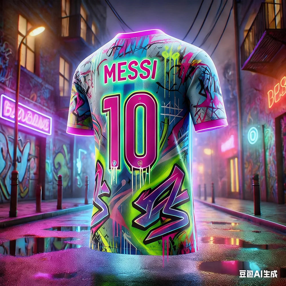 Men's Messi Champions 3D T-Shirt Quick-Dry Breathable, Daily/Outdoor Fan Commemorative Wear