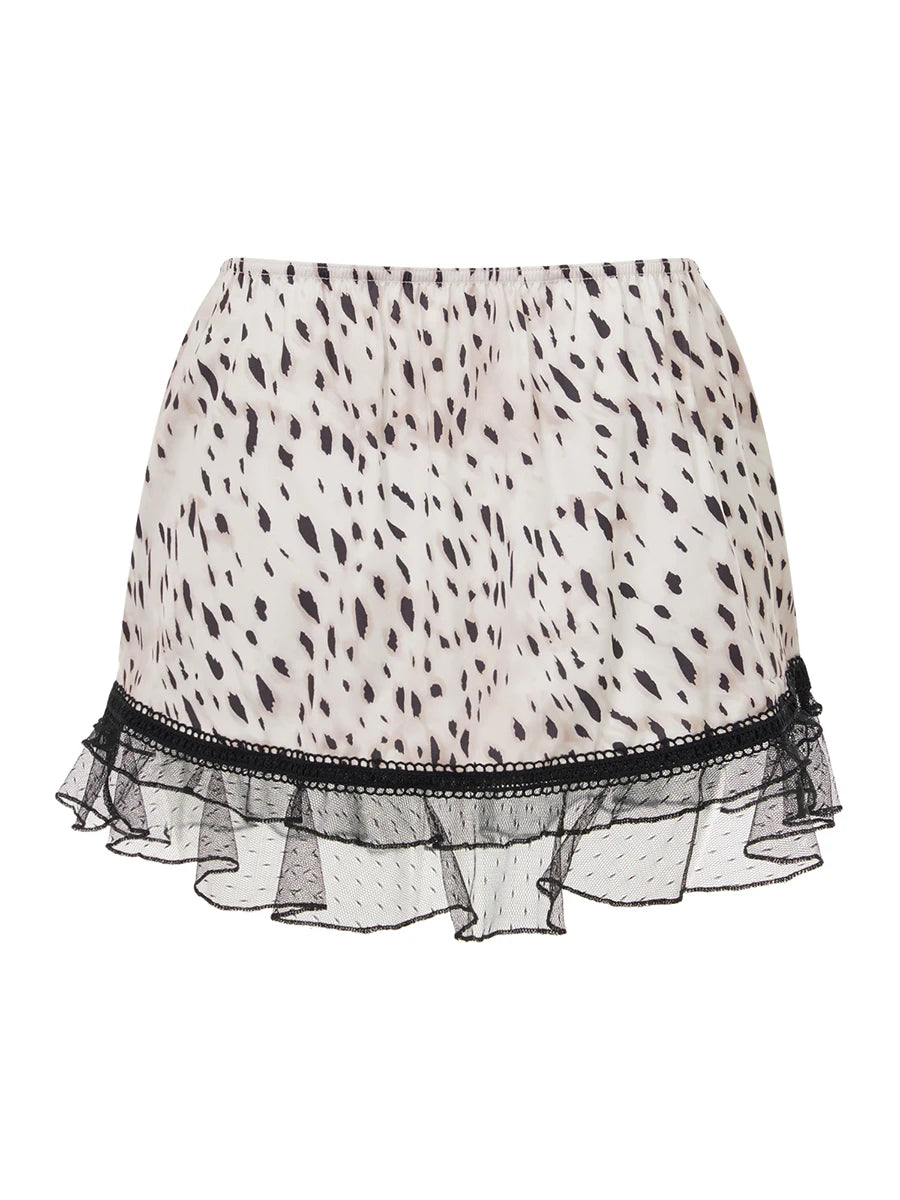 Women s Flared Mini Skirts with Ruffle Detailing and Bow Front Low Waist A-Line Skirts for a Stylish Summer Look