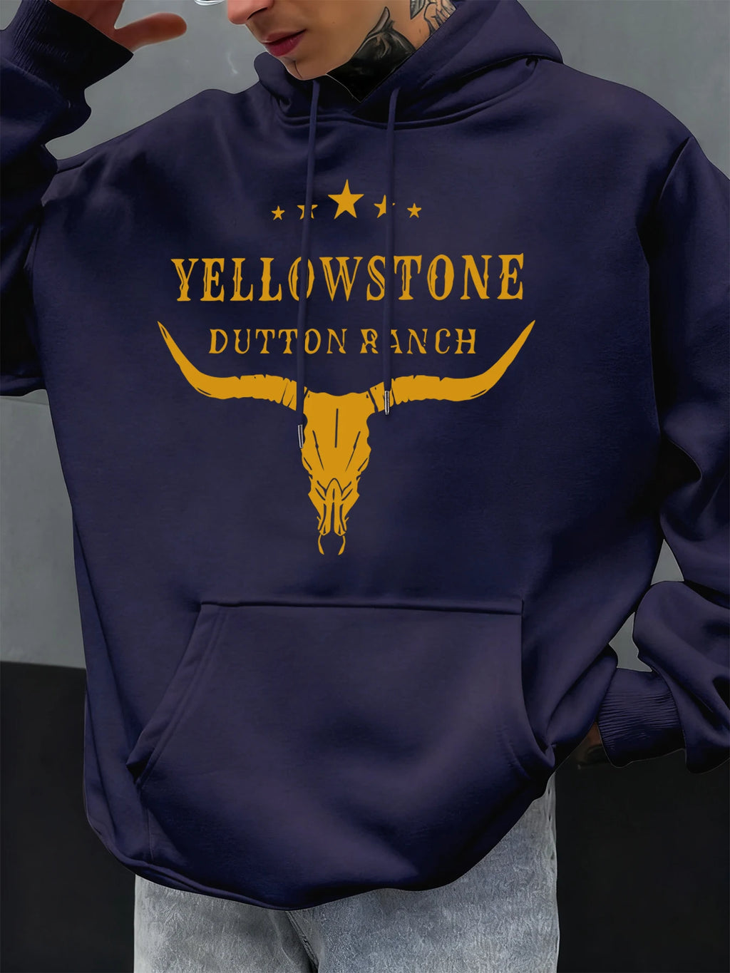 Yellow Stone Dutton Ranch Prints Men Hoody Autumn Fleece Hoodies Hip Hop Oversized Streetwear Comfortable Casual Clothing