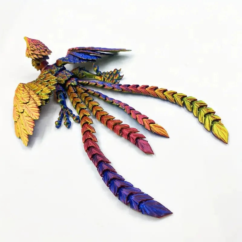 3D Printed Long Tail Phoenix Simulation Animal Model: Joint Movable Design – Perfect as Home Ornament & Engaging Children’s Toy