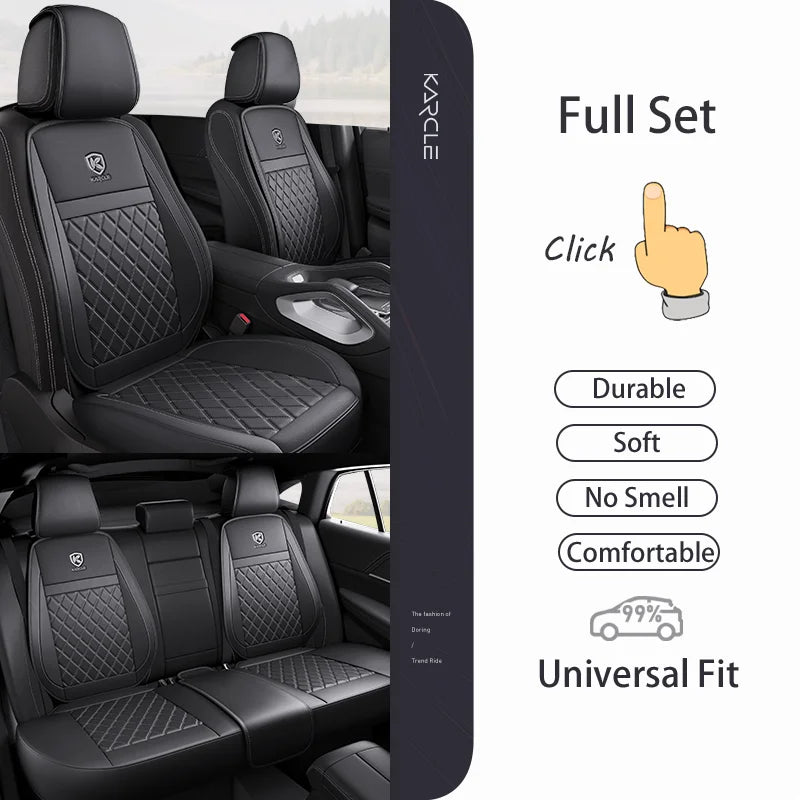 Universal 1PCS Nappa Leather Car Seat Cover Wrap Around Bottom Seat Cushion Waterproof Durable Car Seat Protector Auto Accessory