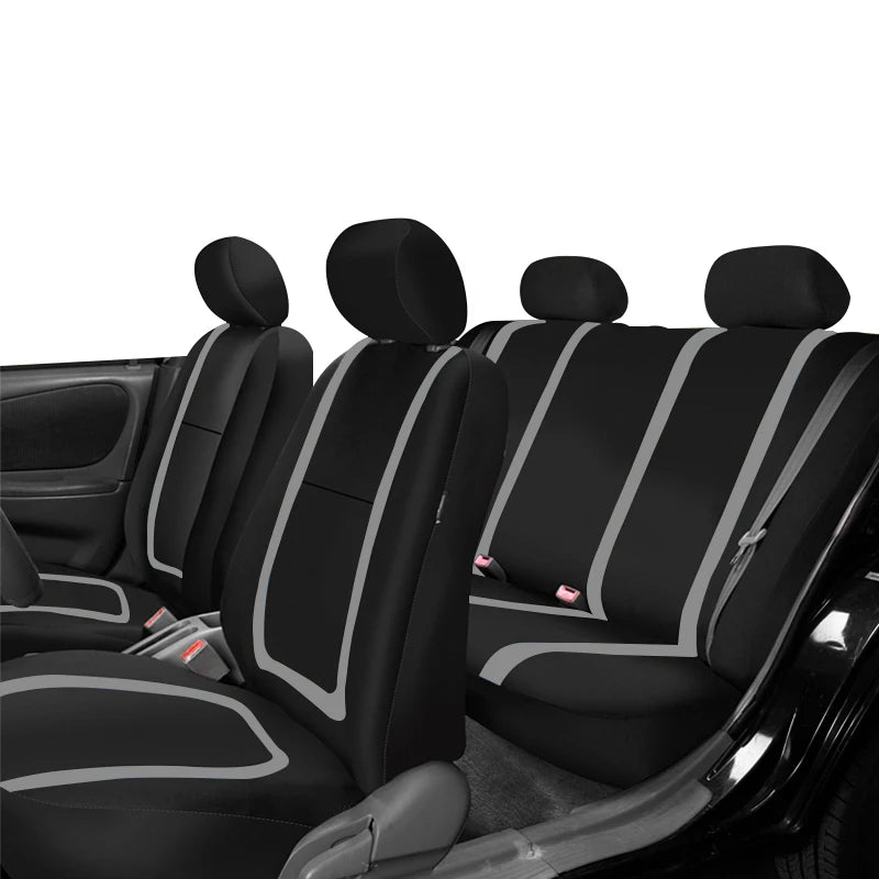 Full Set Car Seat Cover Fabric Universal Polyester Breathable Washable Suitable For Car Truck Van Suv Car Accessories Interior