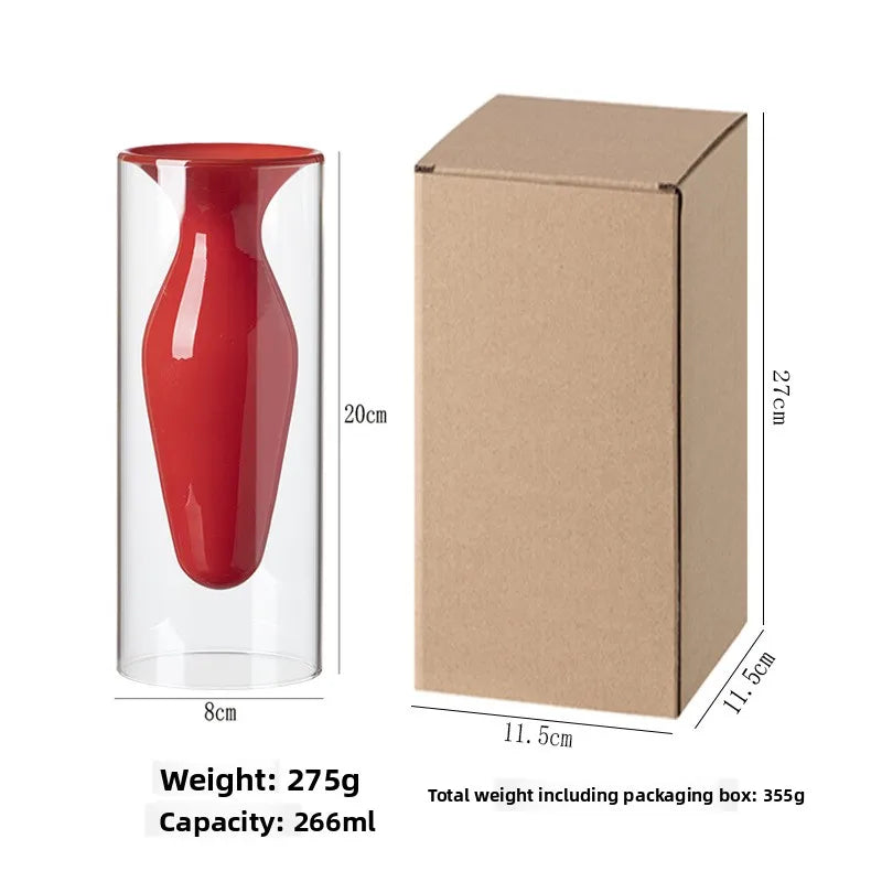 Modern Double-layer Transparent Glass Vase