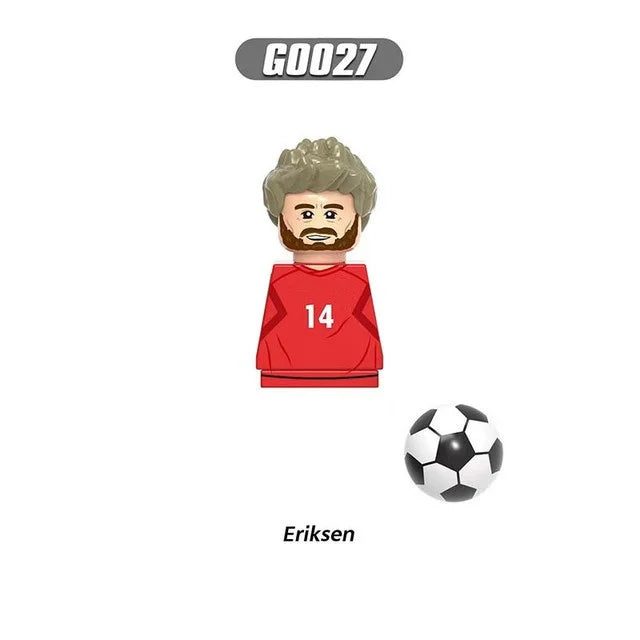 World Famous Football Players Figurine Messi Ronaldo Neymar Lewandowski Mini Action Building Block Model Toy Kids Gifts