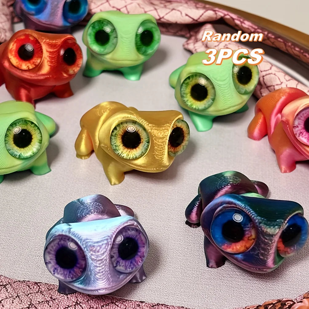 3D Printed Frog Car Ornaments With Realistic Colorful Color-changing Eyes - Perfect For Car Dashboard, Artist Desktop Decoration