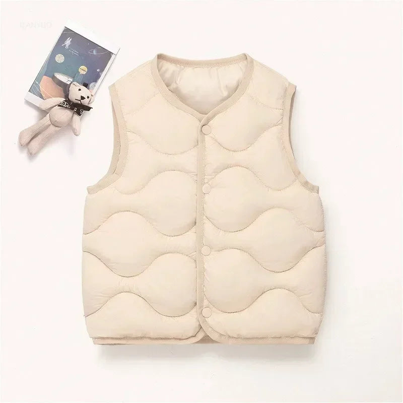 2025 Winter Outdoor Clothes For Children Vests & Vests Winter Kids Boy Girl Clothes Outerwear Infant Life Jacket Waistcost