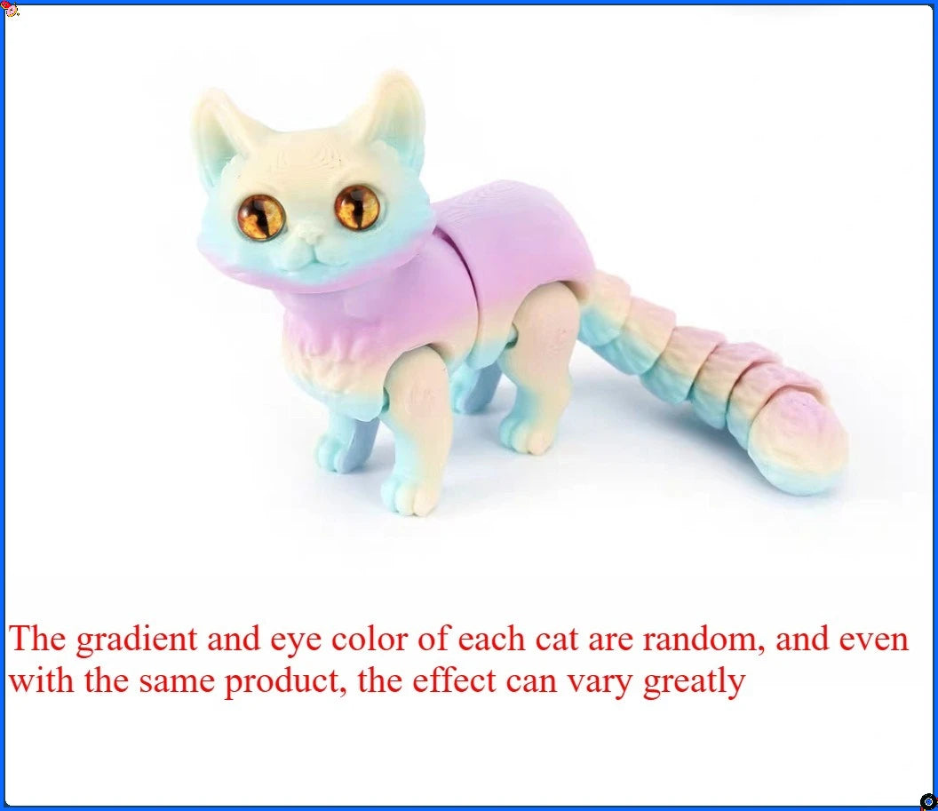 3D printed cats, 3D animals for stress relief, desktop decorations suitable for office workers, and small ornaments for adults