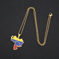 Venezuela Map Flag Pendant Necklace Stainless Steel For Women Men Gold Silver Color Charm Fashion Venezuelan Jewelry Gifts