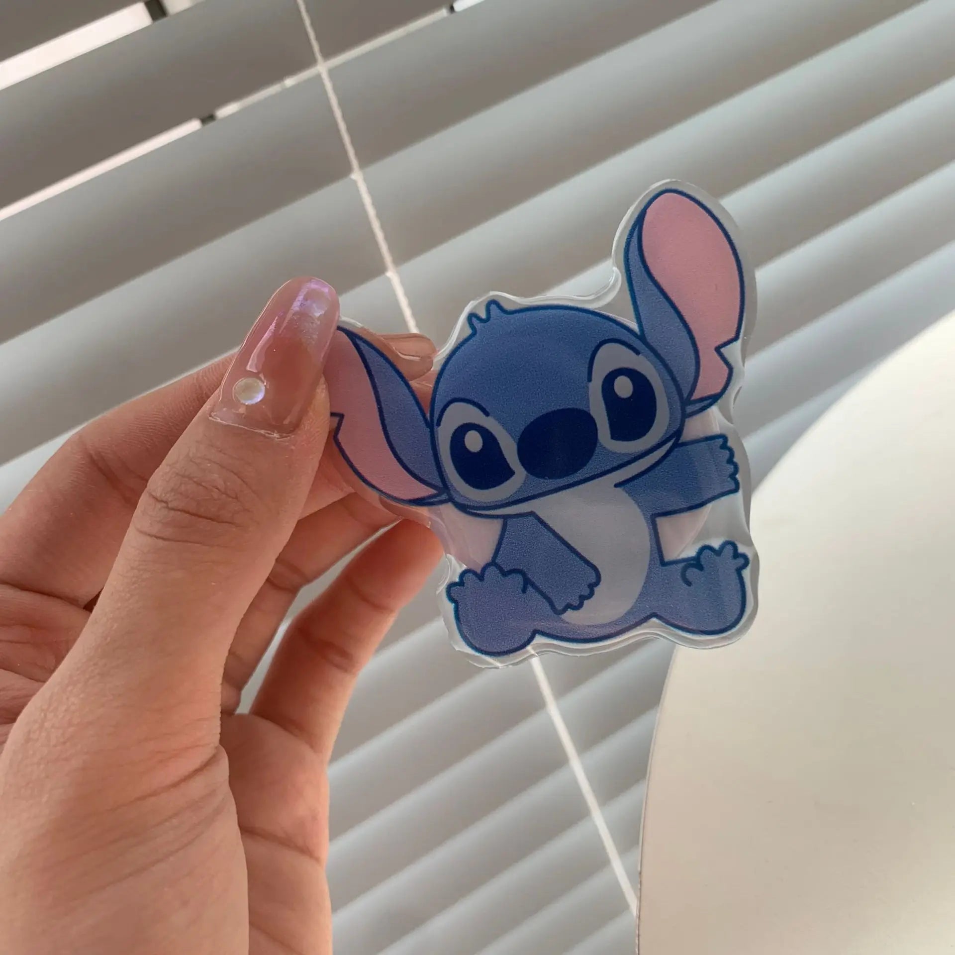 Cartoon Anime Stitch Foldable Phone Holder Cute Stitch Lazy Bracket Back Sticker Retractable Air Cushion Stand Phone Accessories