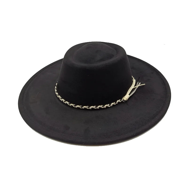 Gorras Para Hombres Three styles Suede Hat Water drop hat 9.5cm Wide Brim Fedora Hat Women's Autumn and Winter Felt Jazz Hat