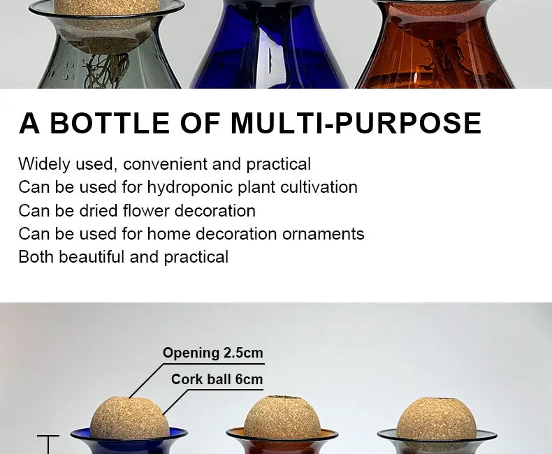 Transparent Hydroponic Plant Flower Arrangement Small Vase Tabletop Decor Ornaments