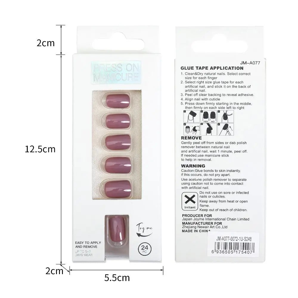 Nails Art Fake Nail Tips False Press on Coffin with Glue Stick Designs Clear Display Short Set Full Cover Artificial Square Kiss