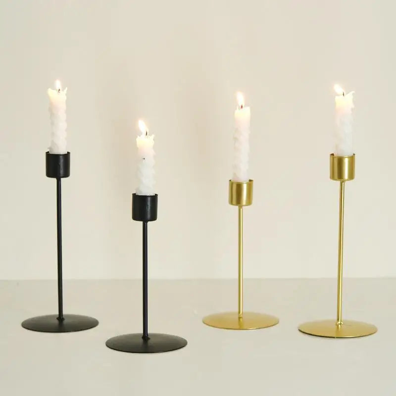 European Style Metal Candle Holders Simple Golden Wedding Decoration Bar Party Living Room Decor Home Decor Candlestick