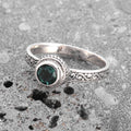 Exquisite Vintage Green Zircon Ring for Women Simple Charm Banquet Party Birthday Anniversary Gift