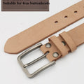 Leather Belt for Men Made From Genuine Whole Cowhide, Trimmed Edge Belt, Cowhide in Natural Color, Casual and Retro Style,